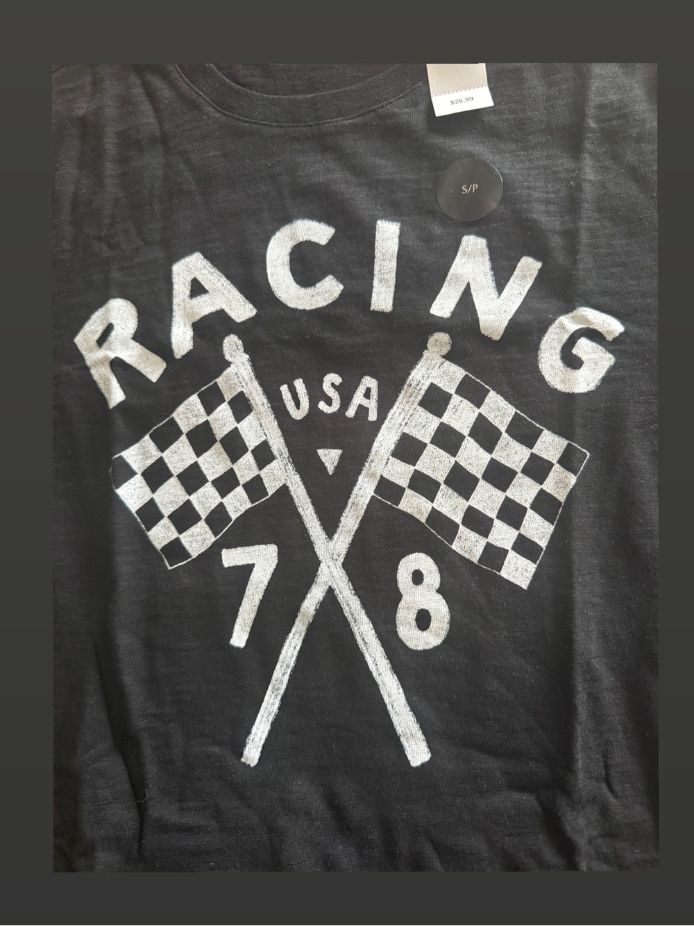 Banana Republic Black Graphic Racing Tee NWT - Picture 3 of 4